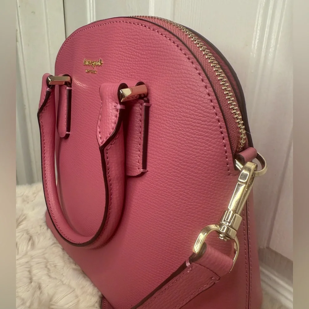 KATE SPADE NEW YORK LEATHER DOME HAND BAG PINK - Picture 3 of 15